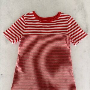 Old Navy Reddish Orange and White Striped Kids Tee